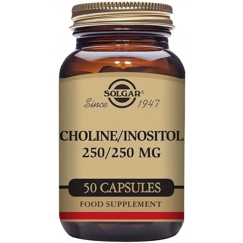 Solgar Choline 250mg / Inositol 250mg 50 Vegetable Capsules