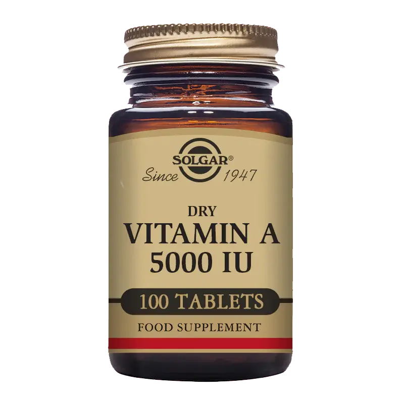 Solgar Dry Vitamin A 5000 IU Tablets - Pack of 100