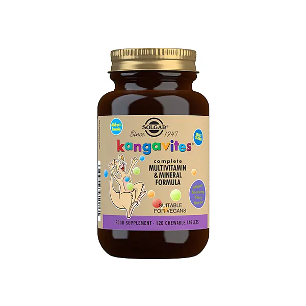 Solgar Kangavites Bouncing Berry Complete Multivitamin and Mineral Formula Chewable Tablets - Pack of 120