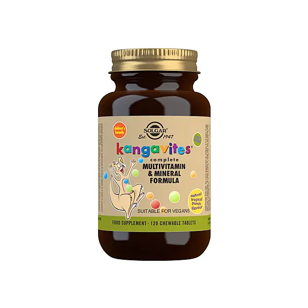 Solgar Kangavites Tropical Punch Complete Multivitamin and Mineral Formula Chewable Tablets - Pack of 120