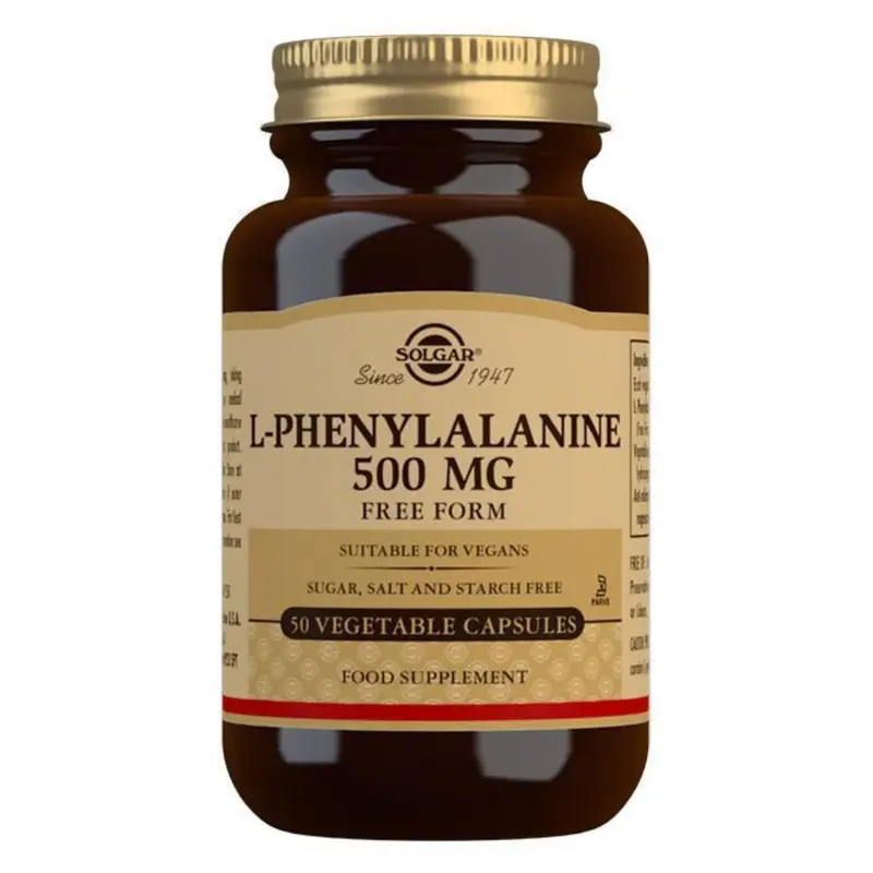 Solgar L-Phenylalanine 500 mg Vegetable Capsules - Pack of 50