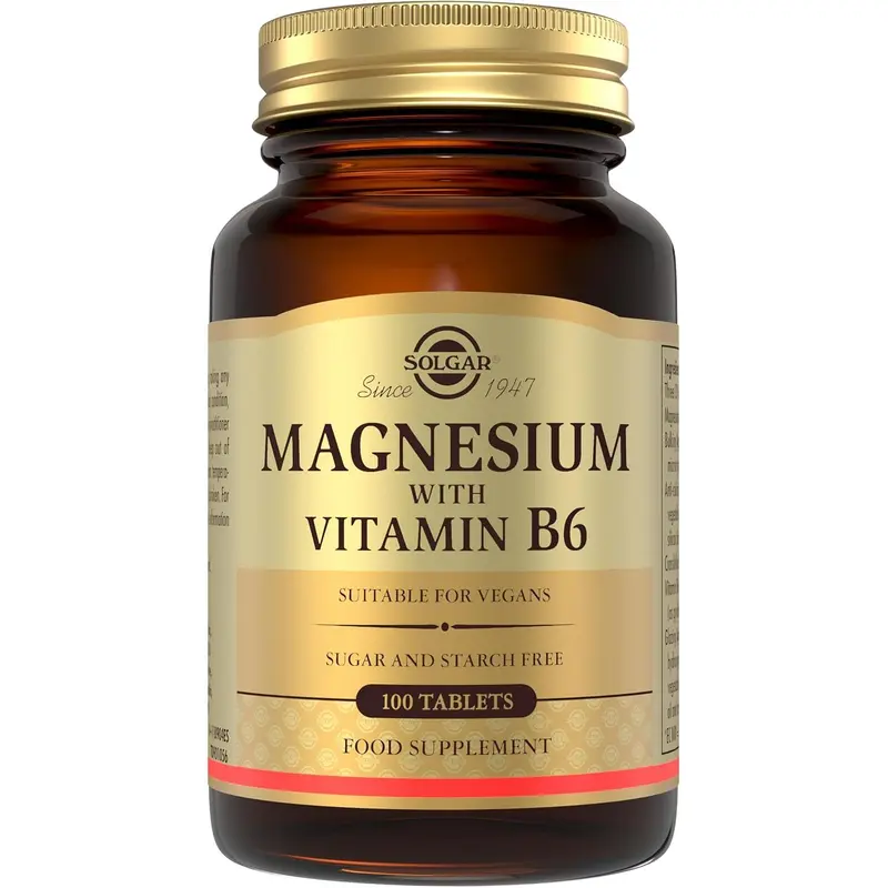 Solgar Magnesium with Vitamin B6 Tablets - Pack of 100
