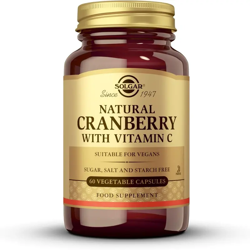 Solgar Natural Cranberry with Vitamin C Vegetable Capsules - Pack of 60