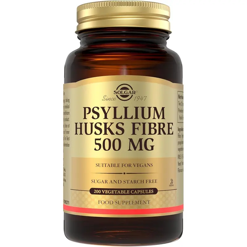 Solgar Psyllium Husks Fibre 500 mg Vegetable Capsules - Pack of 200