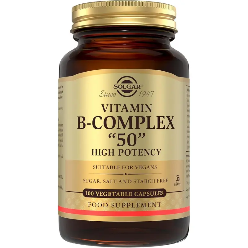 Solgar Vitamin B-Complex "50" High Potency Vegetable Capsules - Pack of 100