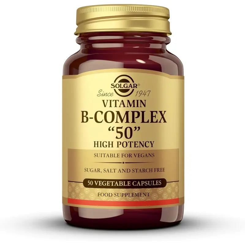 Solgar Vitamin B-Complex ''50'' High Potency Vegetable Capsules - Pack of 50