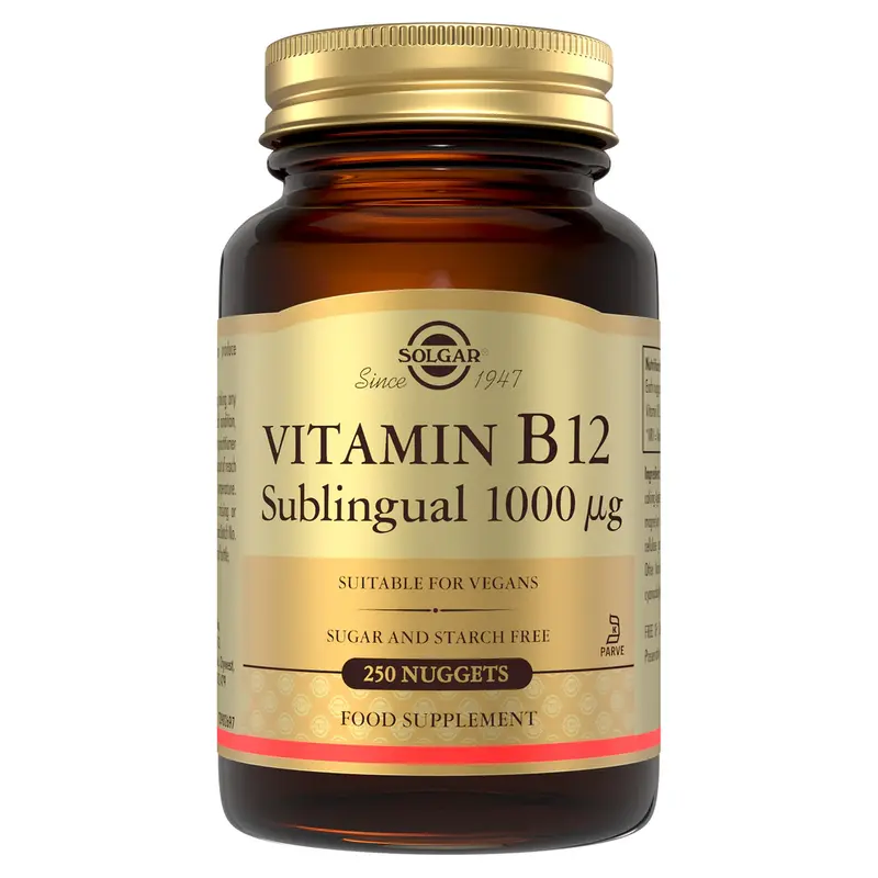 Solgar Vitamin B12 1000 µg Sublingual - Chewable Nuggets - Pack of 100