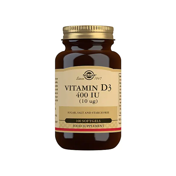 Solgar Vitamin D3 400 IU (10 μg) Softgels - Pack of 100