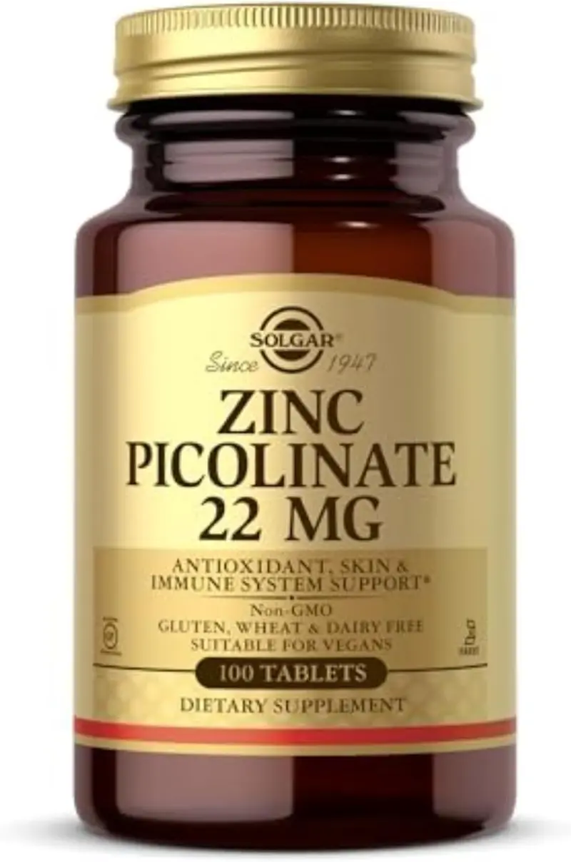 Solgar Zinc Picolinate 22 mg Tablets - Pack of 100