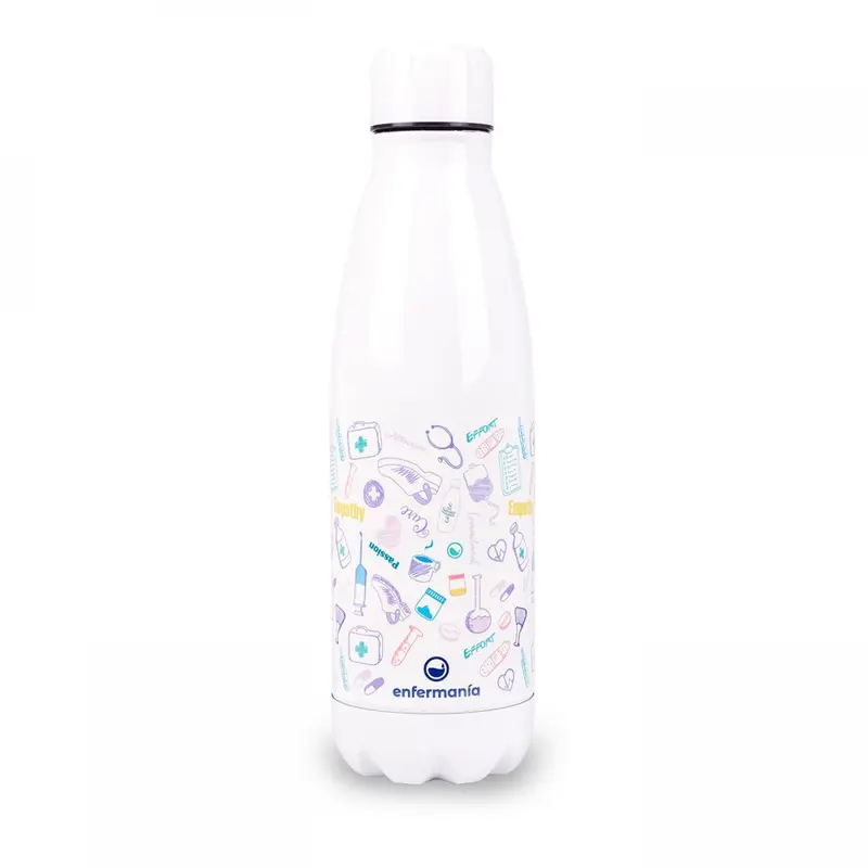 Stainless Steel Thermo Bottle White Purple 700ml