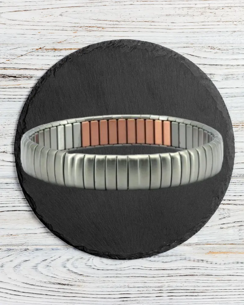 Stainless Steel with Copper Bracelet Curve Link 'SUPER B'