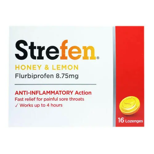 Strefen Honey & Lemon Flurbiprofen 8.75mg Lozenges - 16 Lozenges