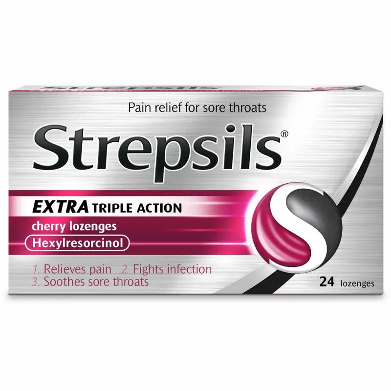 Strepsils Extra Triple Action Cherry - 24 Lozenges