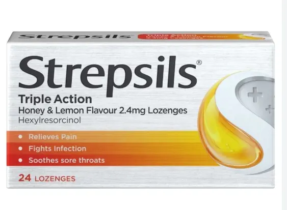 Strepsils Honey & Lemon Lozenges 2.4mg - Sore Throat Relief