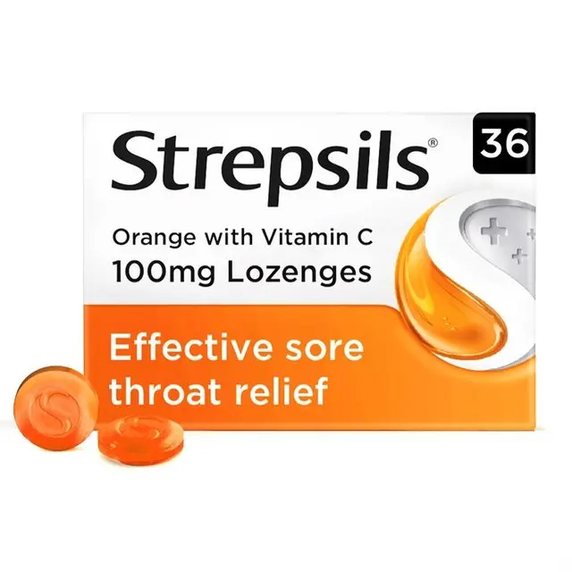 Strepsils Orange flavor+ vitamin C 100mg 36/box Lozenges