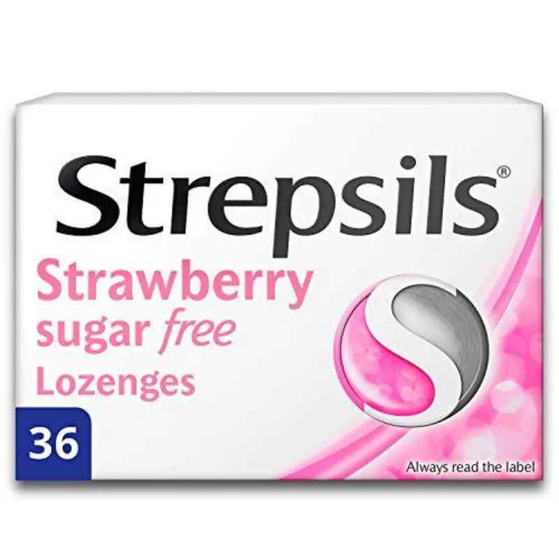 Strepsils Strawberry Sugar-Free Lozenges - 36 pack (N)