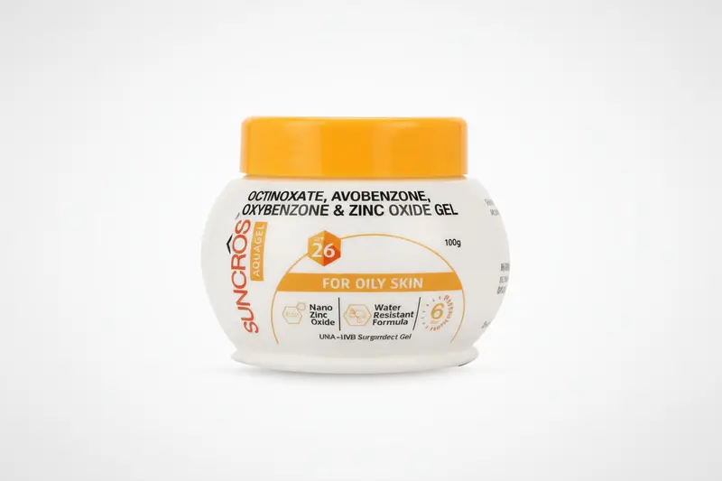 Suncros® Aquagel SPF 26 – UVA + UVB Sunprotect Gel (For Oily Skin) – 100g