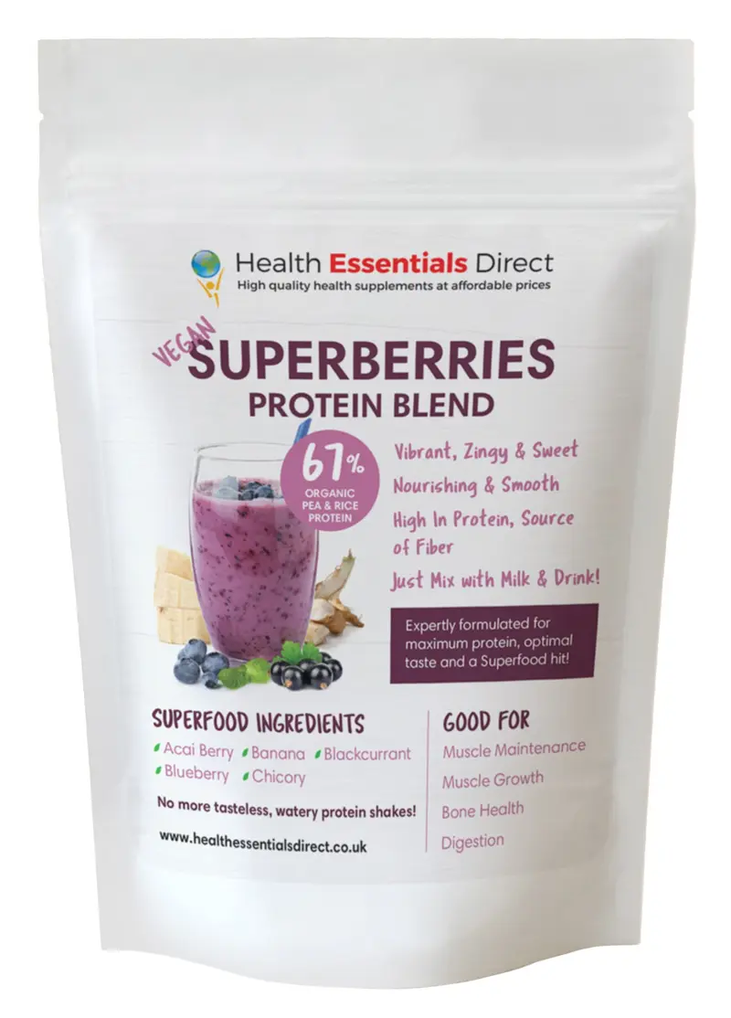 Super Berries Protein Powder (Pea & Rice Protein ,Acai , Blueberry, Blackcurrant)