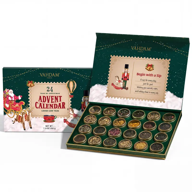 Tea Advent Calendar Gift Set | 24 Loose Leaf Teas