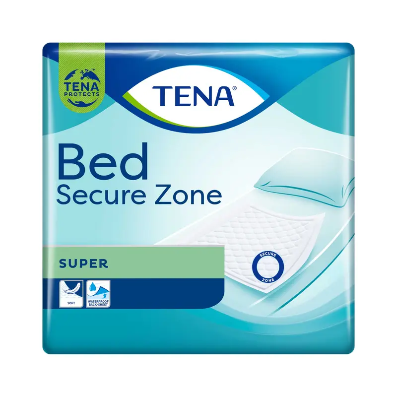 Tena Secure Zone Bed Pads - Super Absorbency Level (60cm x 60cm or 60cm x 90cm) (x26 or 30)