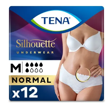 Tena Silhouette Noir Absorbent Underwear Size M (Black)