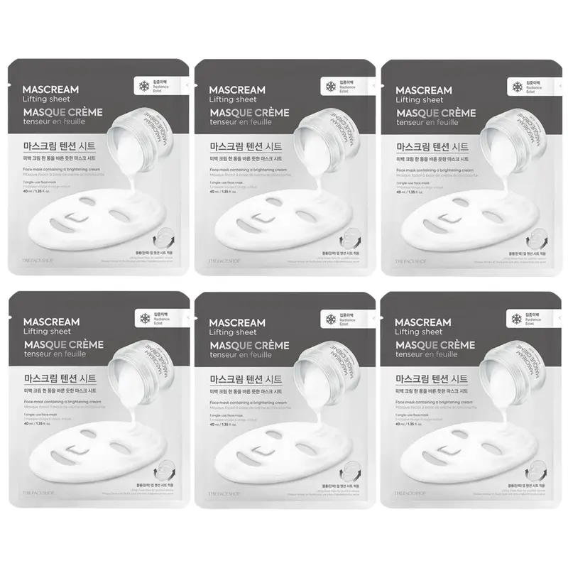 The Face Shop - Intense Radiance Mascream Tension Sheet 40ml. (Pack of 6)