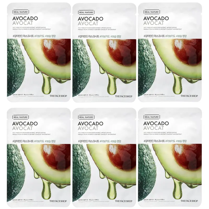 The Face Shop - Real Nature Avocado Face Mask 20g. (Pack of 6)
