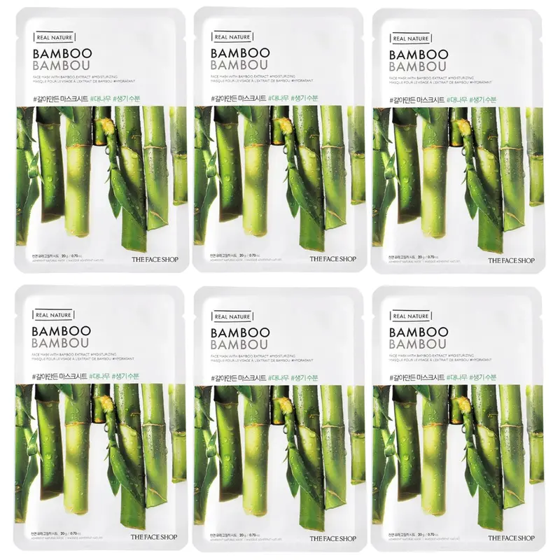 The Face Shop - Real Nature Bamboo Face Mask 20g. (Pack of 6)
