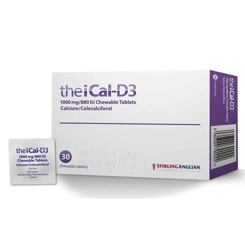 Theical D3 chewable tablets 2.5g/880iu- pack of 30 (P)