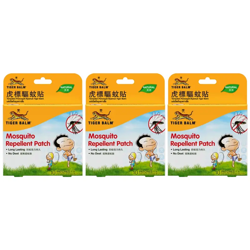 Tiger Balm - Mosquito Repellent 10 Patches (Pack of 3)
