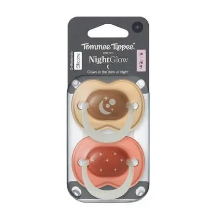 Tommee Tippee Night Time Soothers 2 Pack - Assorted Designs