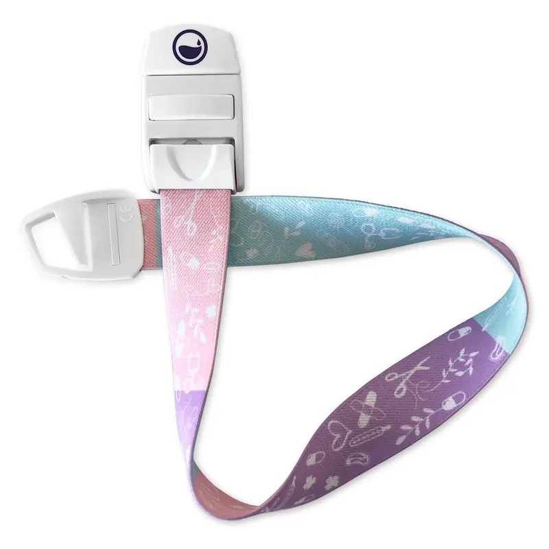 Tourniquet Venous (Vein) Clip Compressor Washable Latex-Free Pink Aqua Lavender