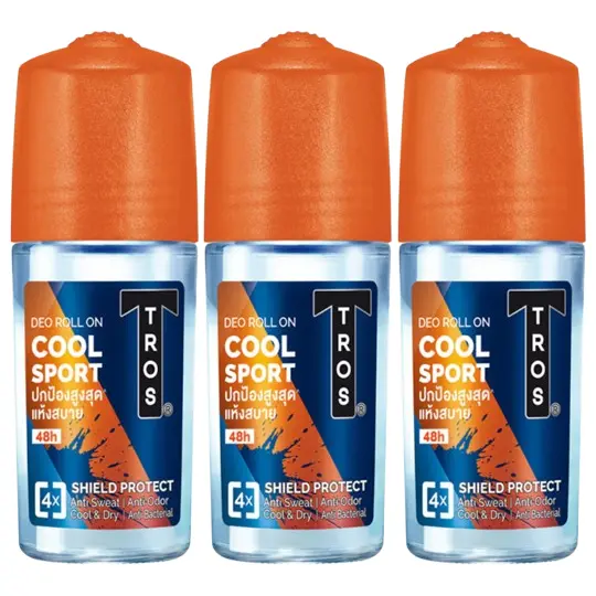 TROS - Cool Sport Deo Roll On 45ml. (Pack of 3)
