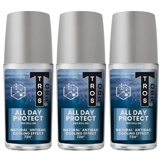 TROS - Pro Deo Roll On All Day Protect Blue 45ml. (Pack of 3)