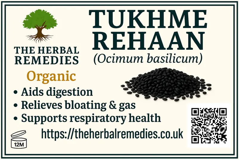 Tukhme Rehaan (Ocimum basilicum) – Cooling Seeds for Digestion & Summer Wellness
