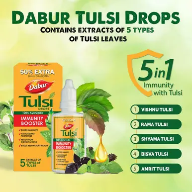 Tulsi drops ayurvedic immunity booster 30ml 5 types of tulsi extract immunity