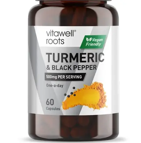Turmeric Capsules with Black Pepper Extract – 500mg 60 Capsules | Food Supplement