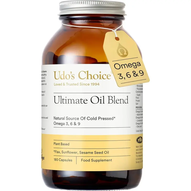 Udo's Choice Ultimate Oil Blend 1000mg Vegan Capsules - 180 Capsules