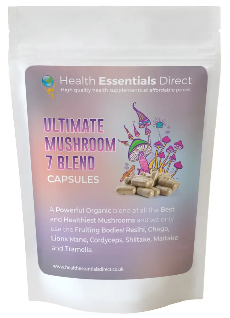 Ultimate 7 Mushroom Blend Capsules (Chaga, Reishi, Lions Mane, Cordyceps + More)