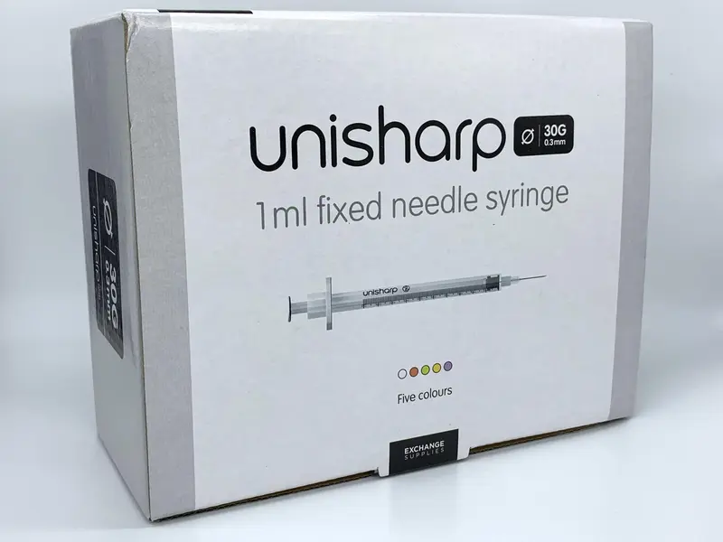 Unisharp 1ml Fixed 27g 0.5" White x 100