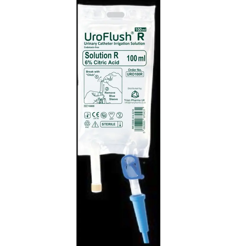 UroFlush R (Solution R) Citric Acid 6% Catheter Maintenance Solution 100ml (Code