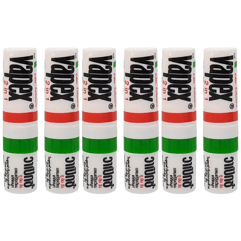 Vapex - Nasal Inhaler - Menthol Relief Congestion Dizziness Cold 2 ml (Pack of 6) - Made in Thailand