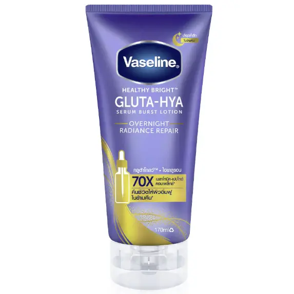 Vaseline - Healthy Bright Gluta-Hya Serum Burst Lotion Overnight Radiance Repair 170ml.