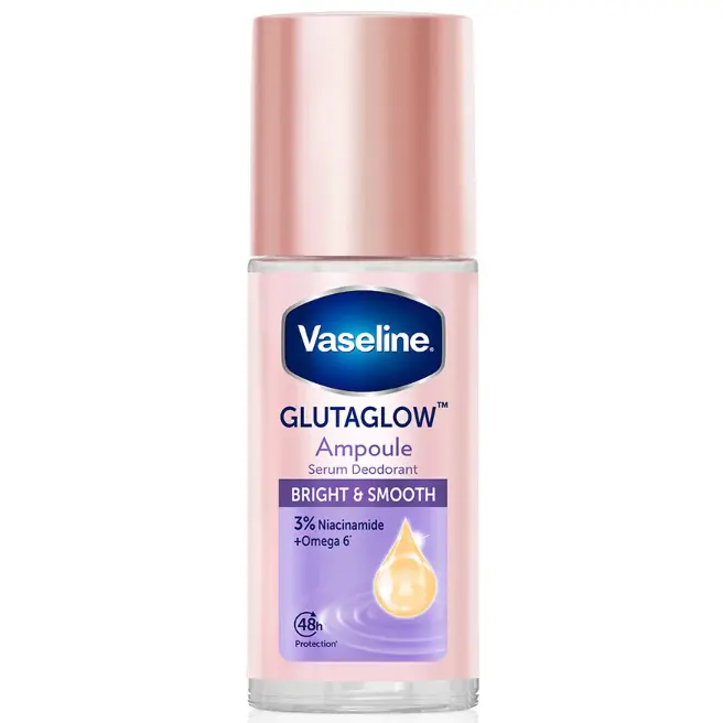 Vaseline - Roll-On Serum GlutaGlow Ampoule Deodorant, Bright and Smooth 45ml.
