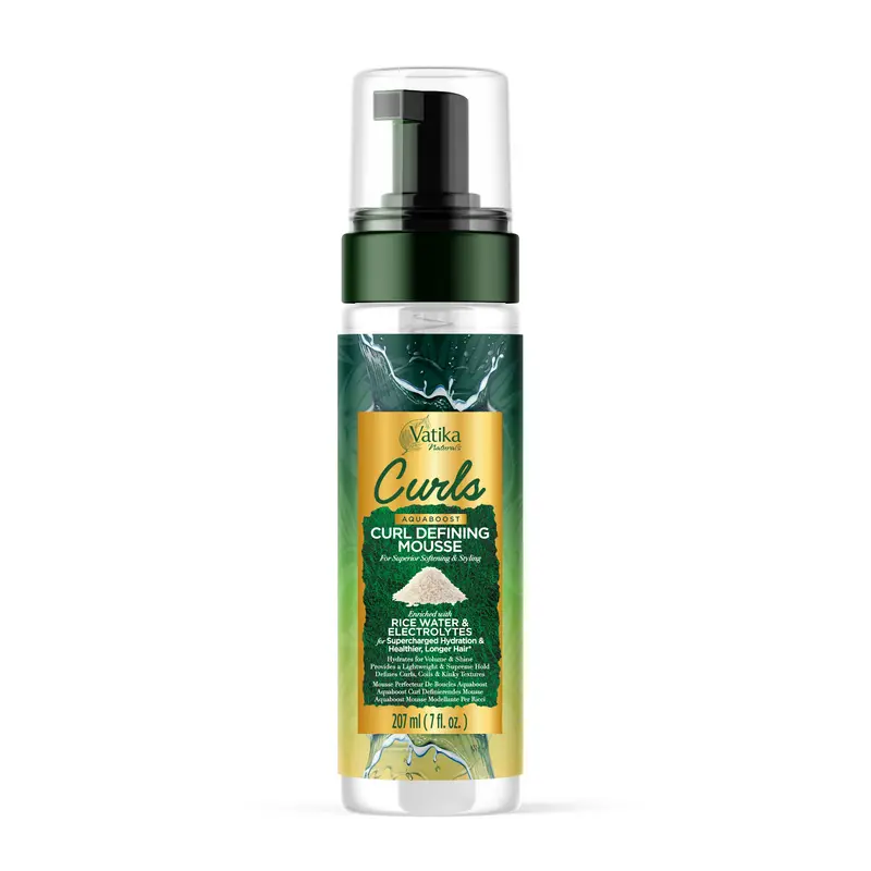 Vatika Naturals Curls AQUABOOST Curl Defining Mousse with Rice Water & Electrolytes 207 ml