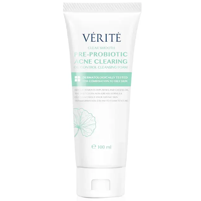 Verite - Clear Smooth Pre-Probiotic Acne Clearing Oil Control Cleansing Foam 100ml.