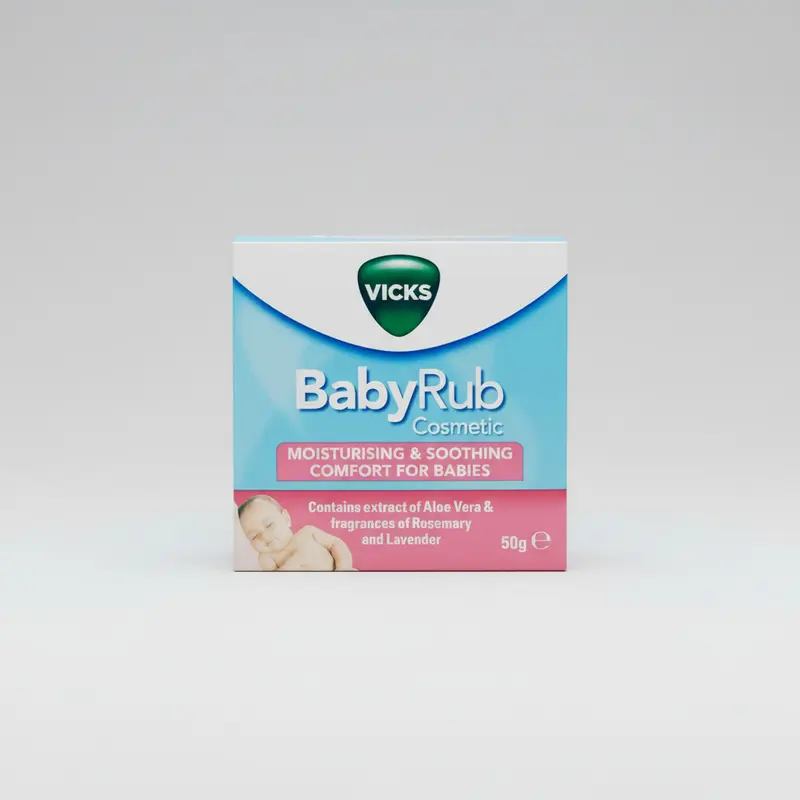 Vicks BabyRub – Gentle Soothing Balm for Babies with Aloe Vera, Rosemary & Lavender (50g)