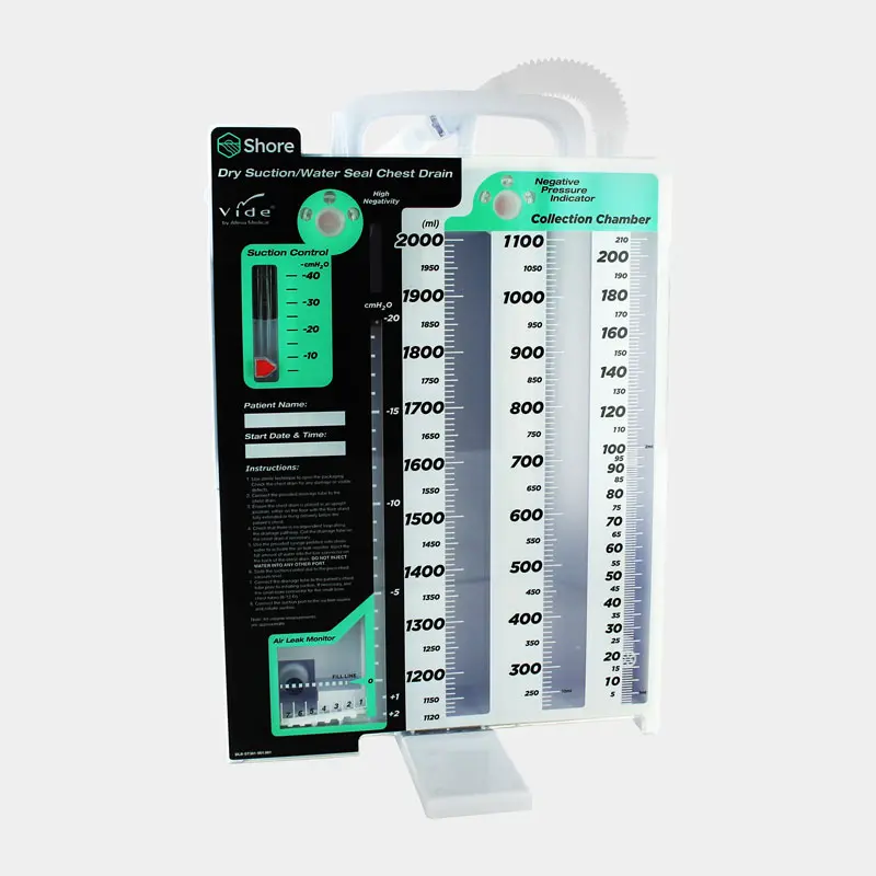 Vide ‘Shore’ Dry Suction / Water Seal Chest Drain Unit Box of 5
