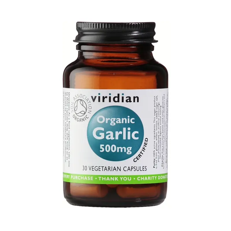 Viridian Organic Garlic 500mg - 30 Vegetarian Capsules