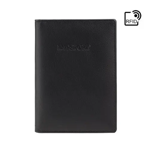 Visconti 2201 Black Leather Passport Cover & Travel Wallet